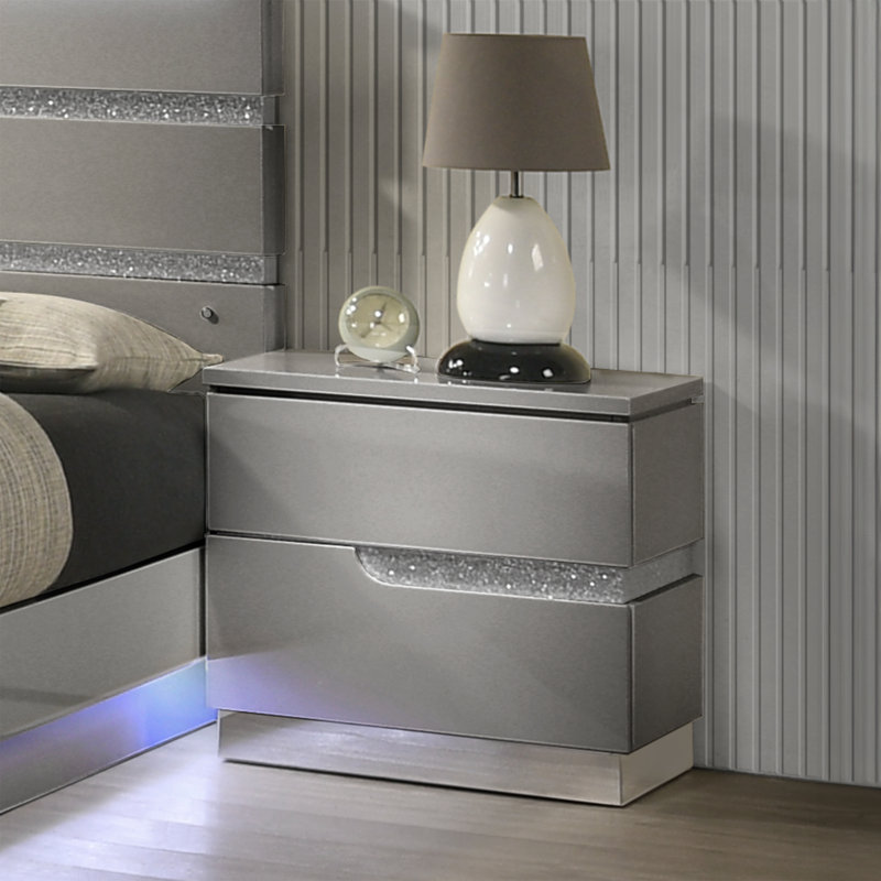 Arielah Marchan Wood Nightstands, Gray