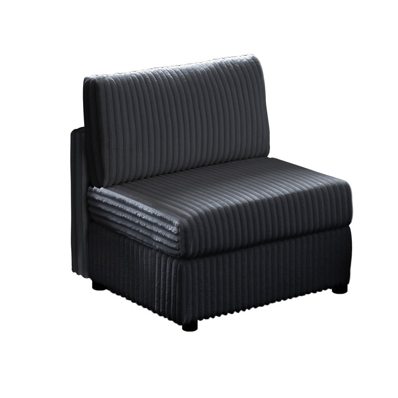 Upholstered Armless Chair Middle Seat Module For Modular Sofa