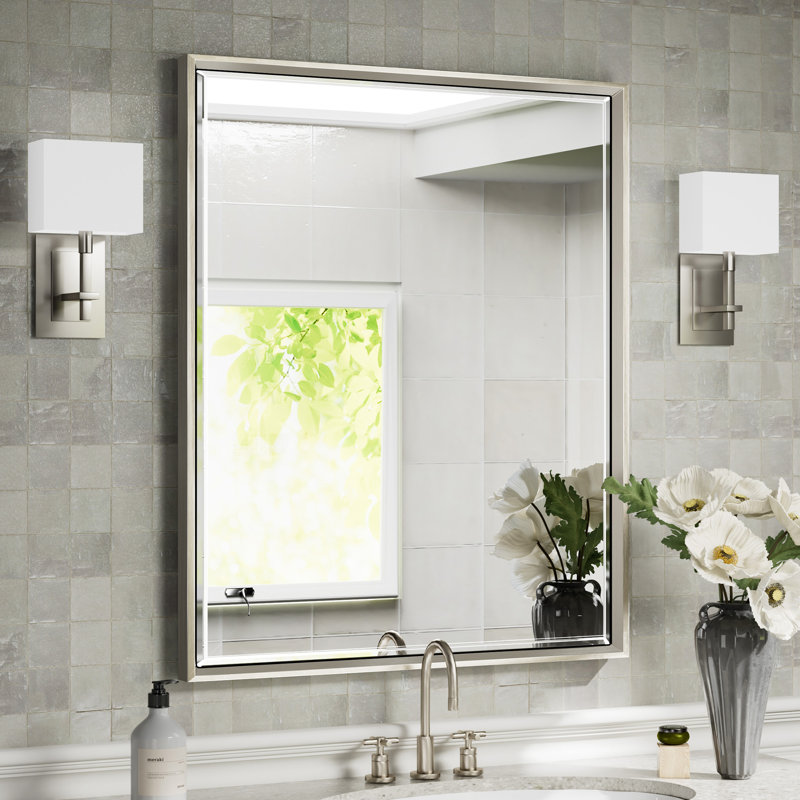 Lohoski Rectangle Beveled Bathroom Vanity Mirror with Thin Aluminum Frame