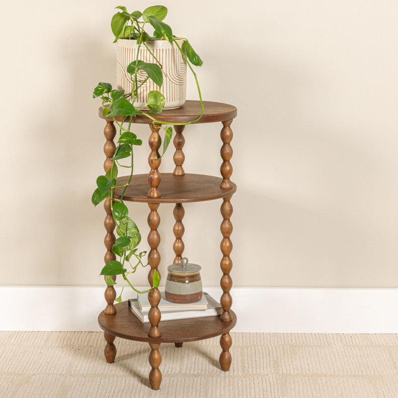 Belcara Bobbin Leg Round Wood Accent Table
