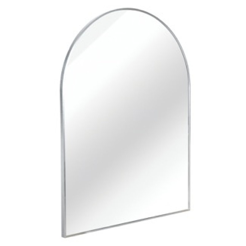 30x40 Inch Arched Metal Frame Wall Mirror for Bathroom and Living Spaces