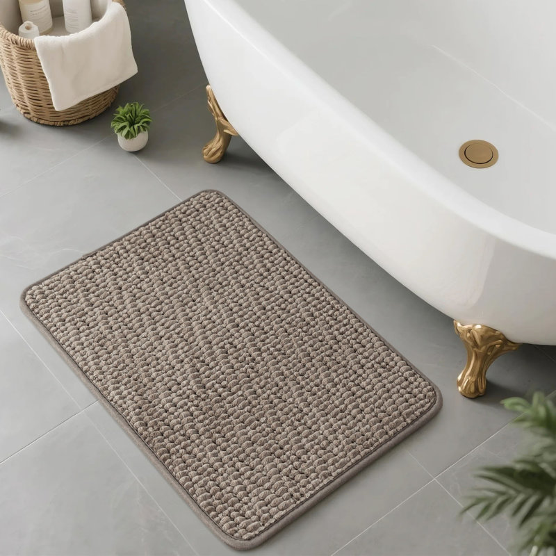 Extra Soft Absorbent Corduroy Non-Slip Bath Rug