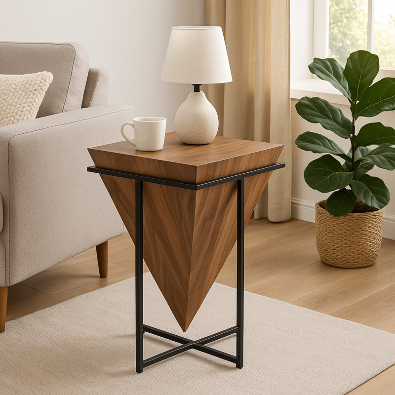 Solid Wood Top End Table