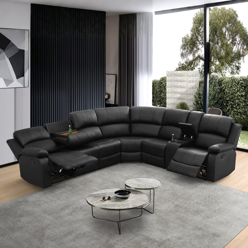 Babaya 3 - Piece 199"Faux Leather Reclining Sectional