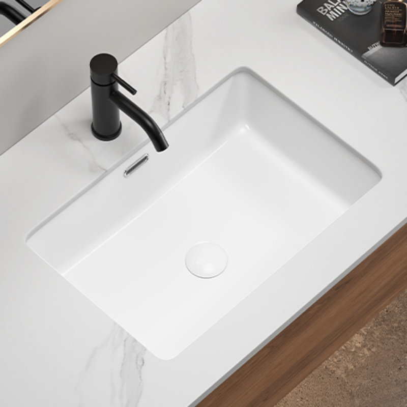 Modern Luxury Ceramic Rectangular Undermount Sink For Elegant Bathrooms