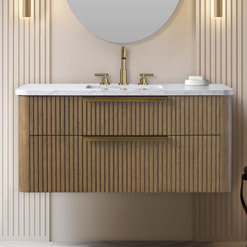 Liljan 42'' Wall-Mounted Single Bathroom Vanity