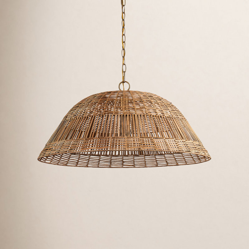 Walston Clarie 1 - Light Rattan Dome 28" Pendant