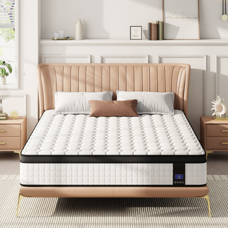 Gel Memory Foam Medium Firm Hybrid Pillow Top Mattress In a Box with CertiPUR-US Certified