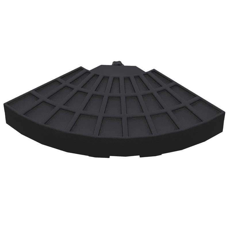 Cantilever Offset Umbrella Base, 4 Pieces Round Heavy-Duty, 52L Water/112 Lbs Sand Capacity, Black Feature Patio Round, 52 Liters Water Or 112 Model,