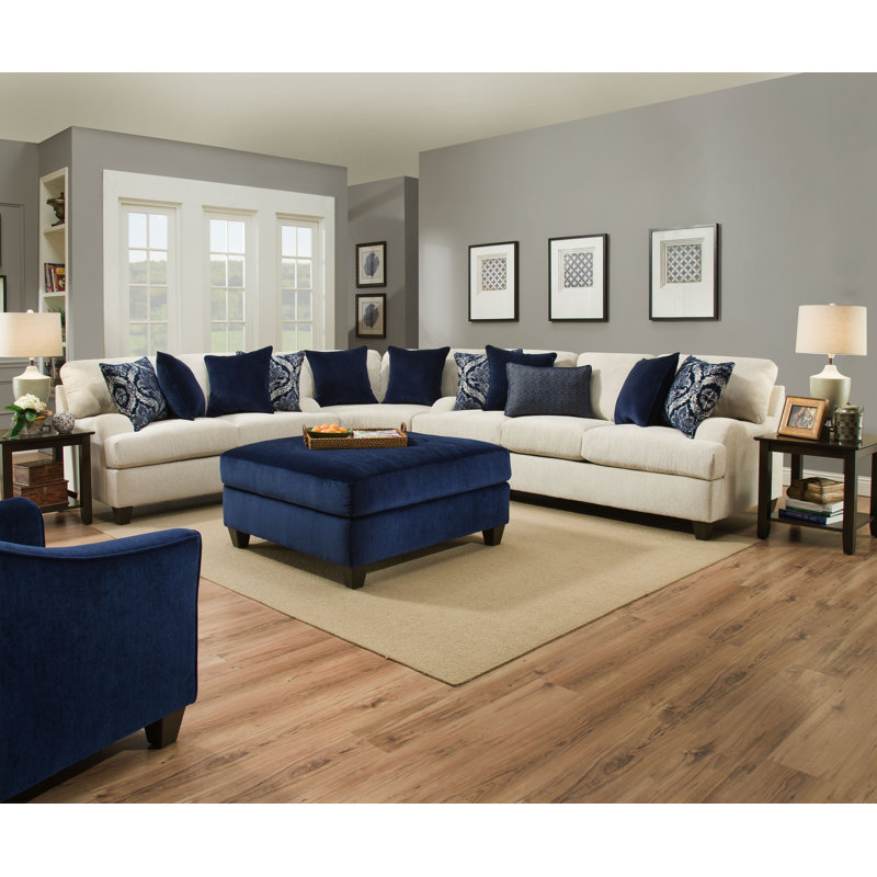 Simmons Upholstery Burrowes Stone Wedge Sectional