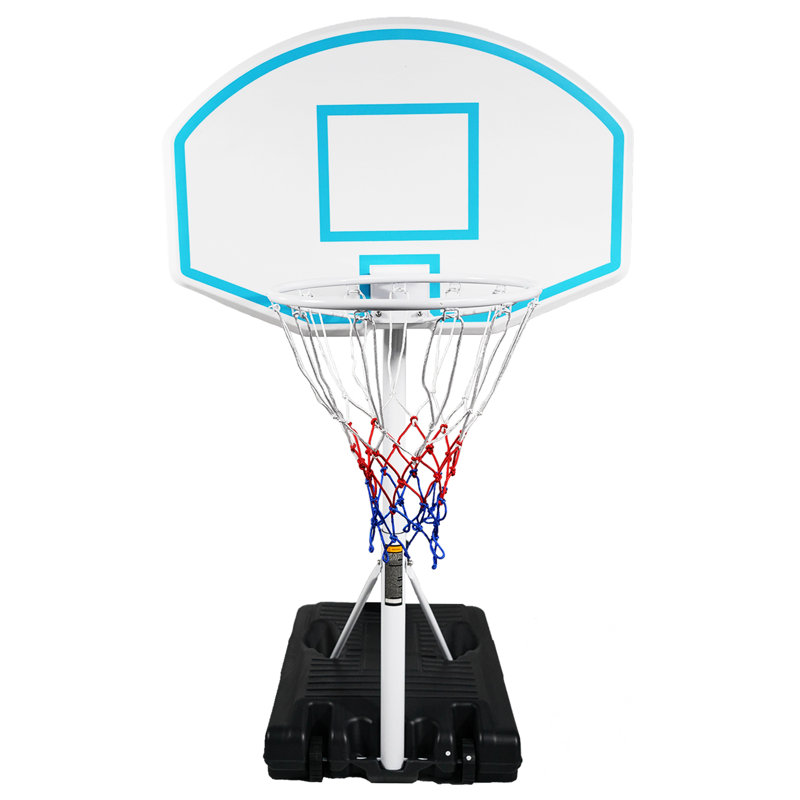 Poolside Basketball Hoop Portable Swimming Pool Basketball System Height Adjustable 3.1Ft-4.7Ft With 36" Backboard For Indoor Outdoor Use Blue
