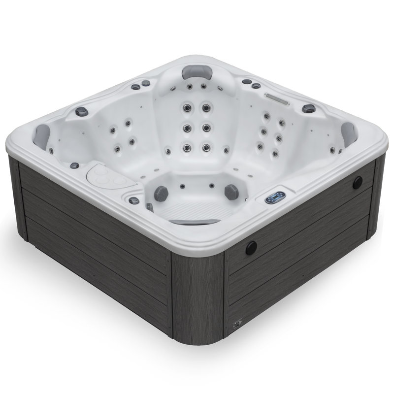 Destination 6-Person 59-Jet 80-Port 4-Pump Non-Lounger Hot Tub Spa with Bluetooth, Stainless Steel Heater, Programmable LED Lighting, Insulated Cover Included