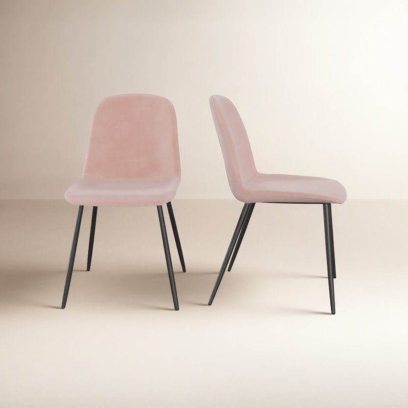 18 " H Velvet Upholstered Metal Side Chair