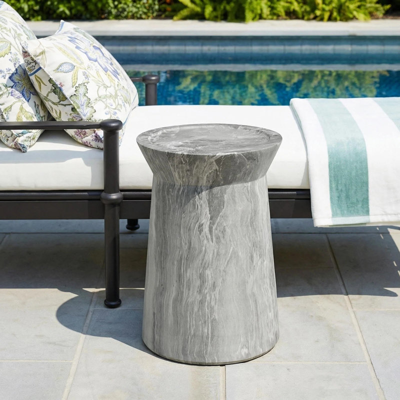 Cordasia Outdoor Modern MGO and Fiberglass Weatherproof Accent Table