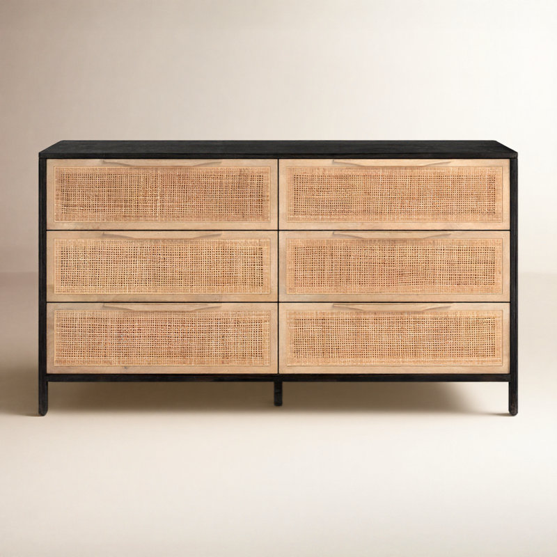 Nellie 6 Drawer Cane Dresser