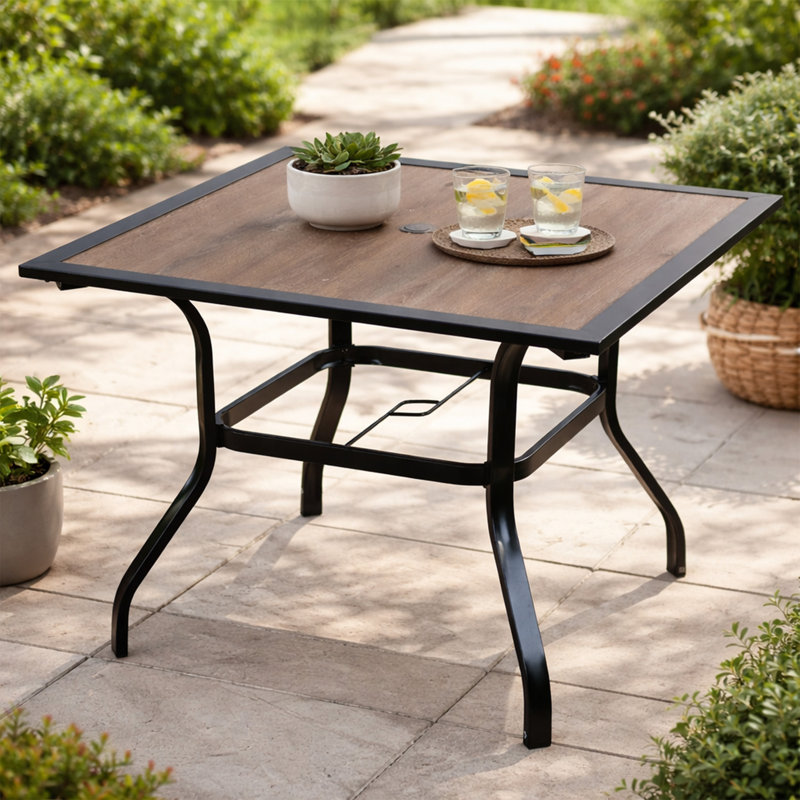 37" x 37" Patio Dining Table - Outdoor Dining for 4, Perfect for Backyard & Patio Dining