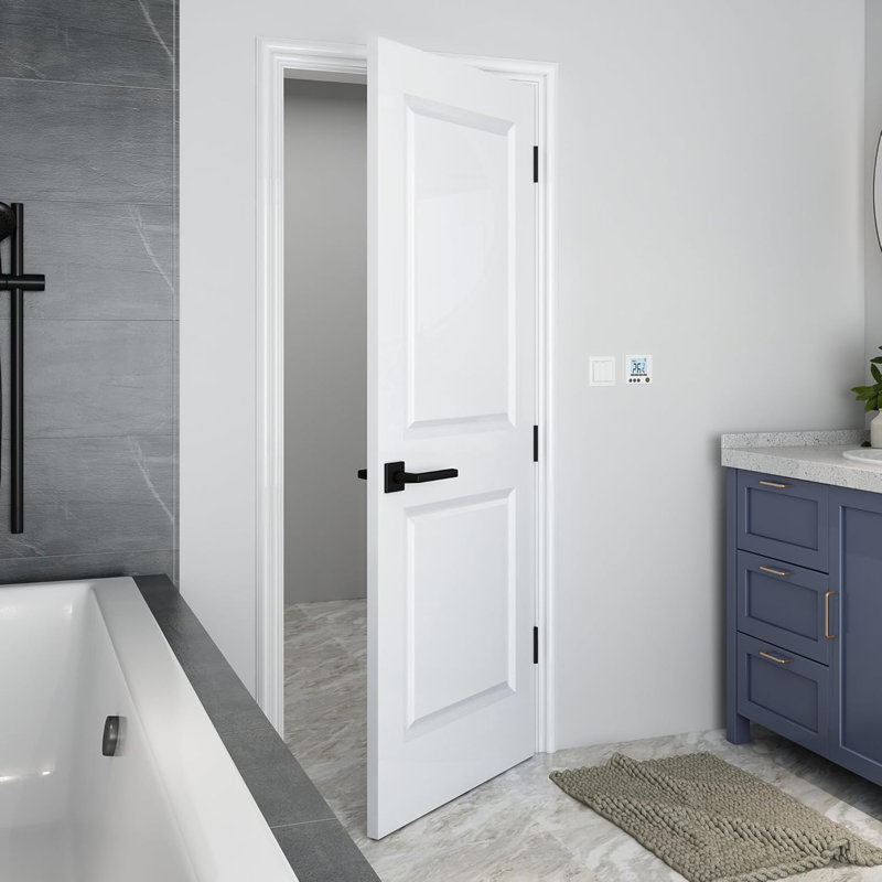 80" 2 Panel Square Top Slab Door White Primed Hollow Core Composite Interior Door Slab