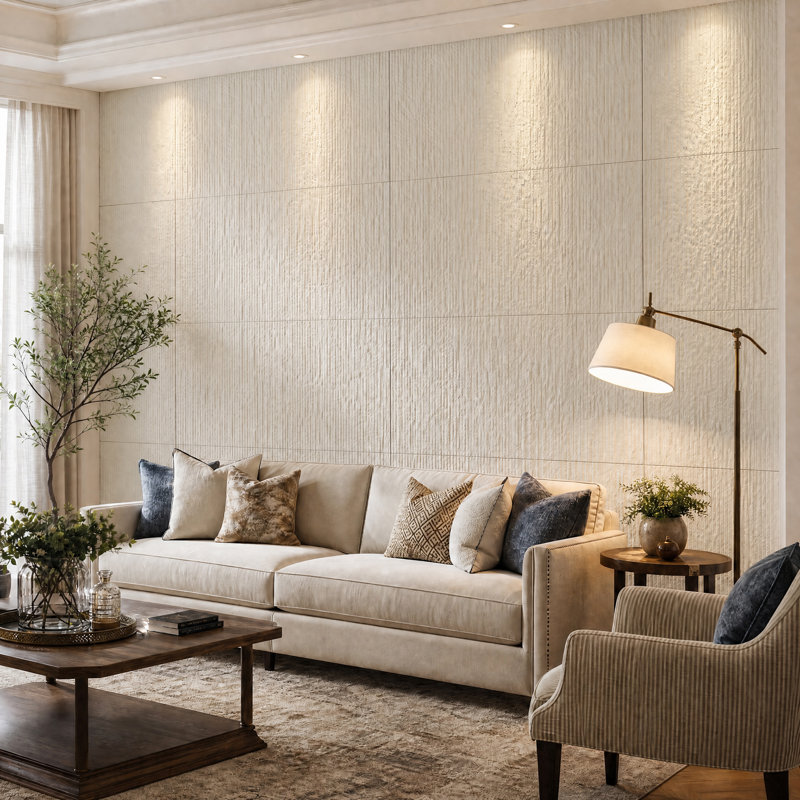 23.6" x 23.6" Flexible Real Stone Composite 3D Wall Panel(8-pack)