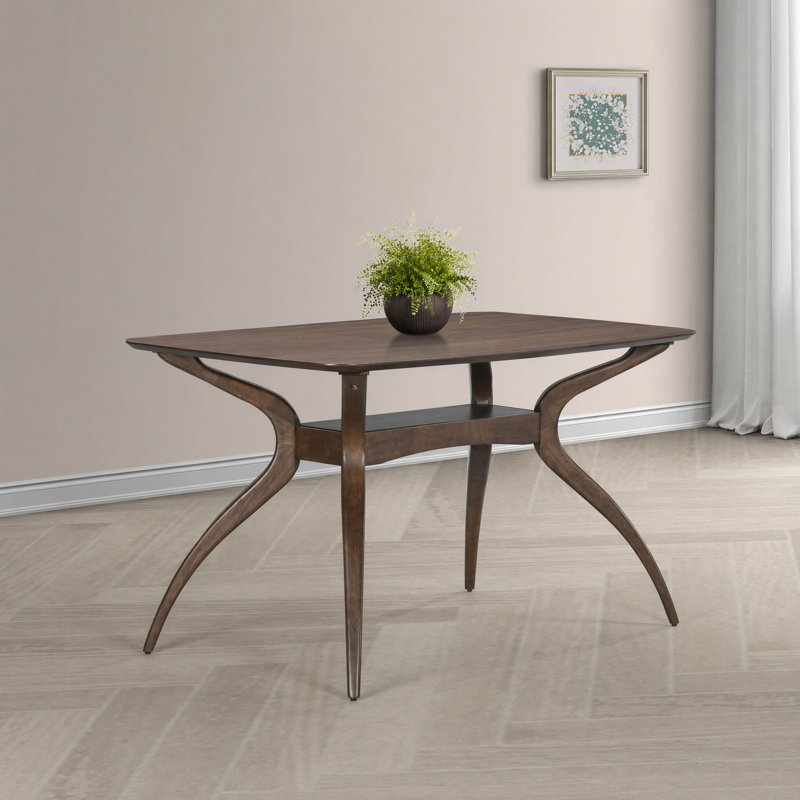 Rectangular Sculpted Wood Dining Table