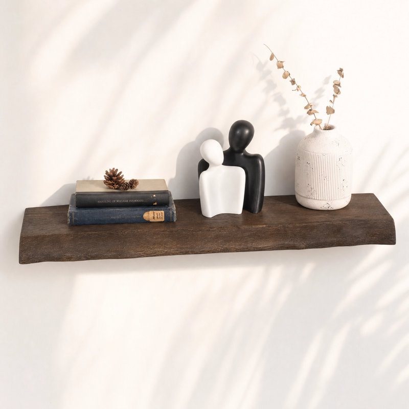 Elmor Live Edge Heavy Duty Reclaimed Elm Floating Shelf