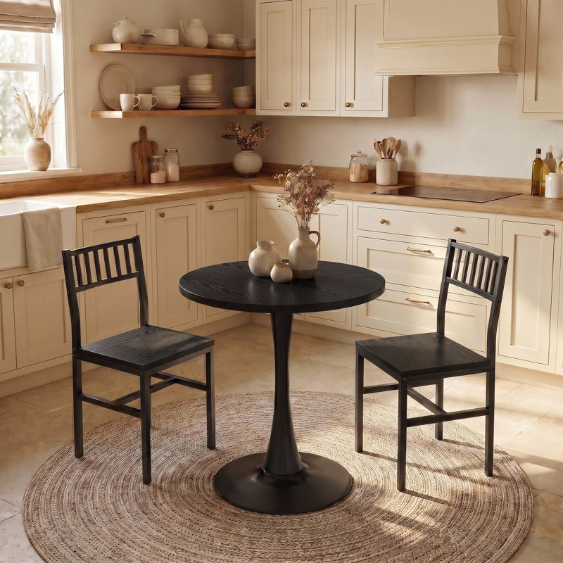 Manviraj 3-Piece Round Dining Table Set
