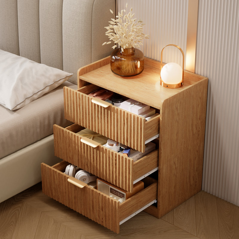Modern Wide Drawer Wood Dresser, Heavy Duty Storage Chest, Clothing Organizer with Anti-Tip Safety for Bedroom Nursery Furniture