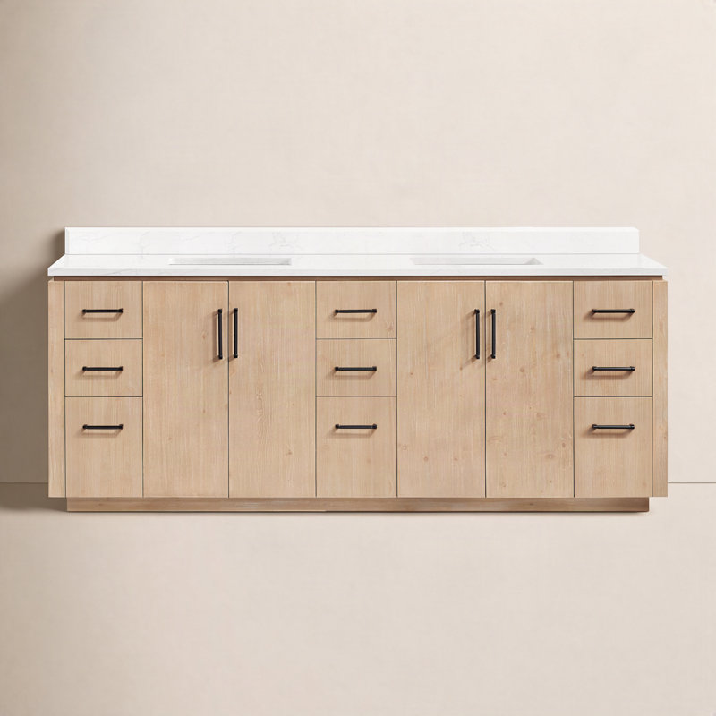 Cloverfield 84'' Double Bathroom Vanity with Cultured Marble Top
