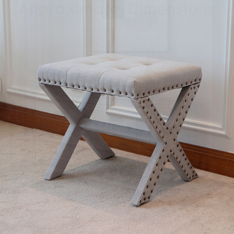 Polyester,Solid Wood Accent Stool