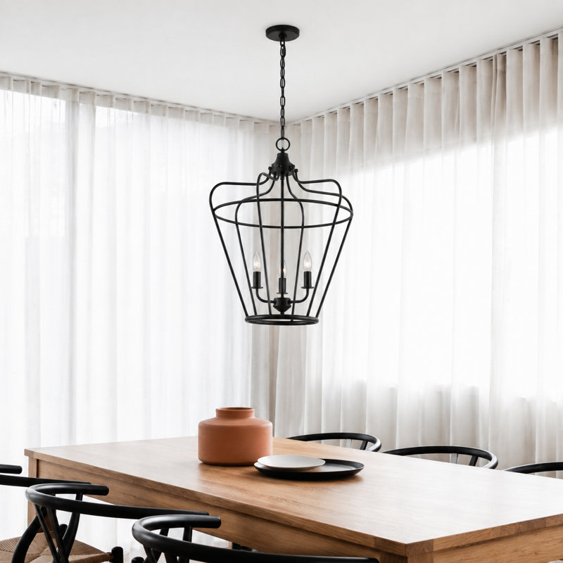 Deanle 3 - Light Dimmable Lantern Geometric Chandelier