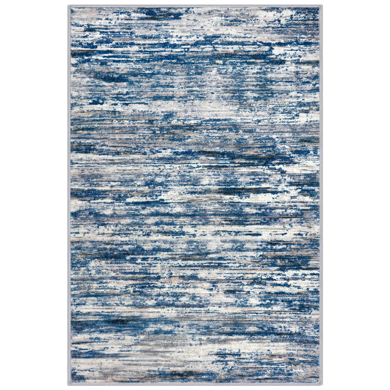 Modern Abstract Area Rugs Washable Rug for Living Room Bedroom Rug with Rubber Backing
