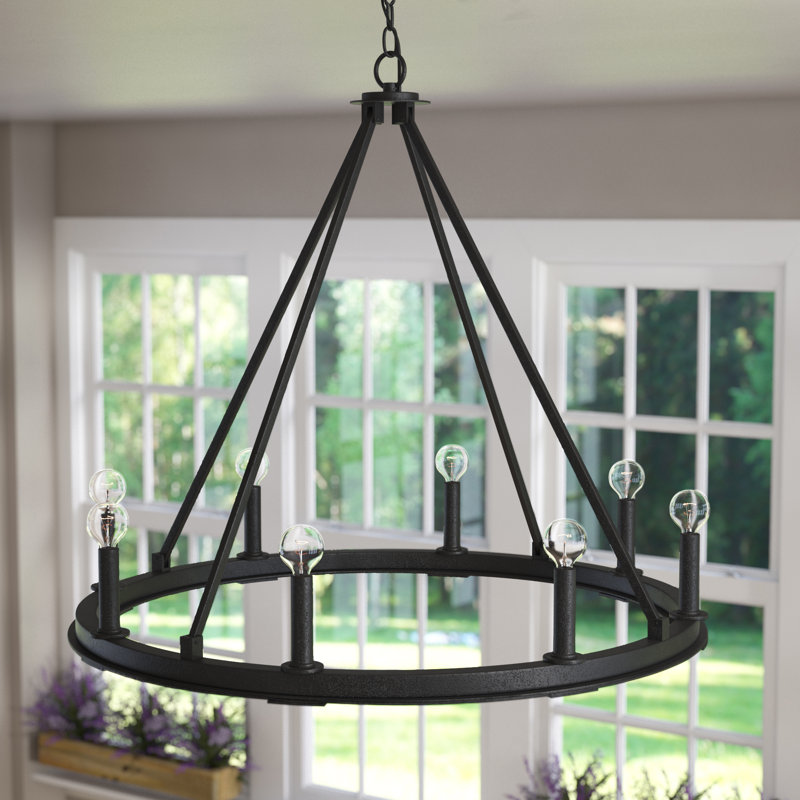 Pearson Dimmable Wagon Wheel Chandelier