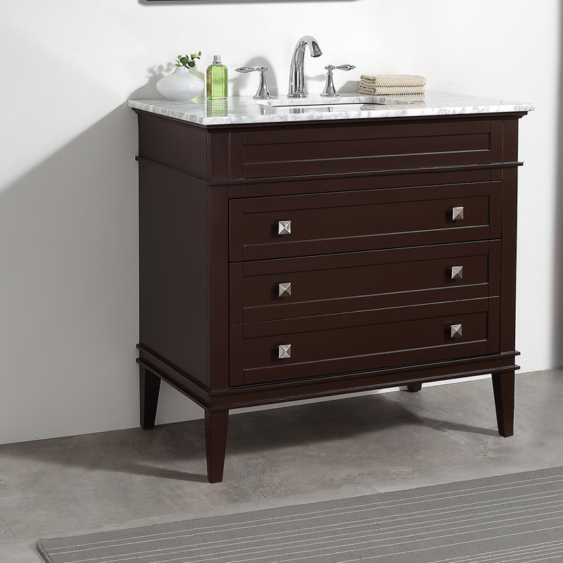 Shanda 36'' Single Bathroom Vanity with Stone Top