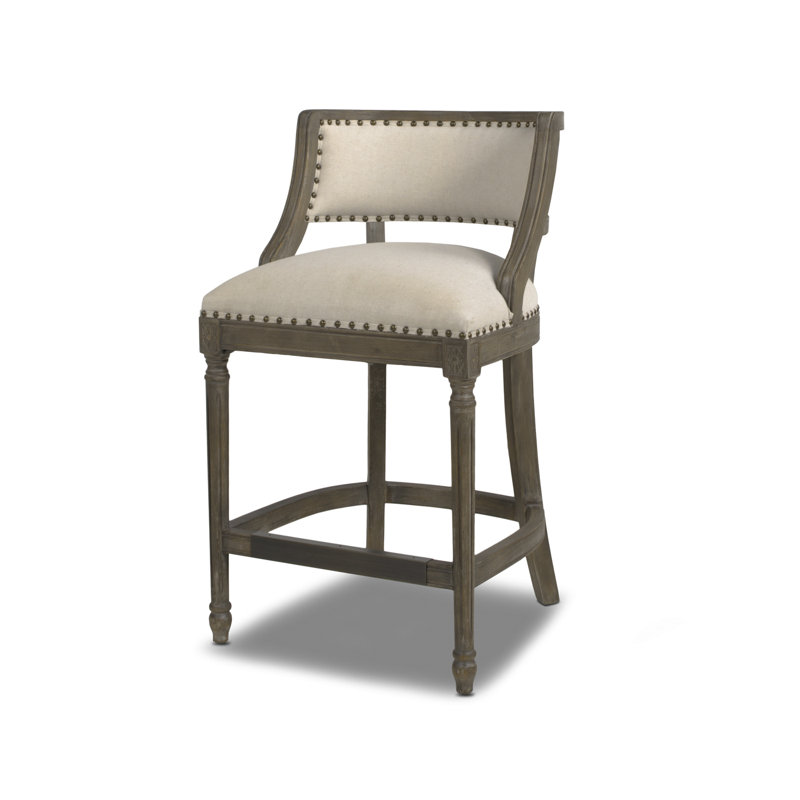 Grice Upholstered Counter Stool with Solid Wood Frame