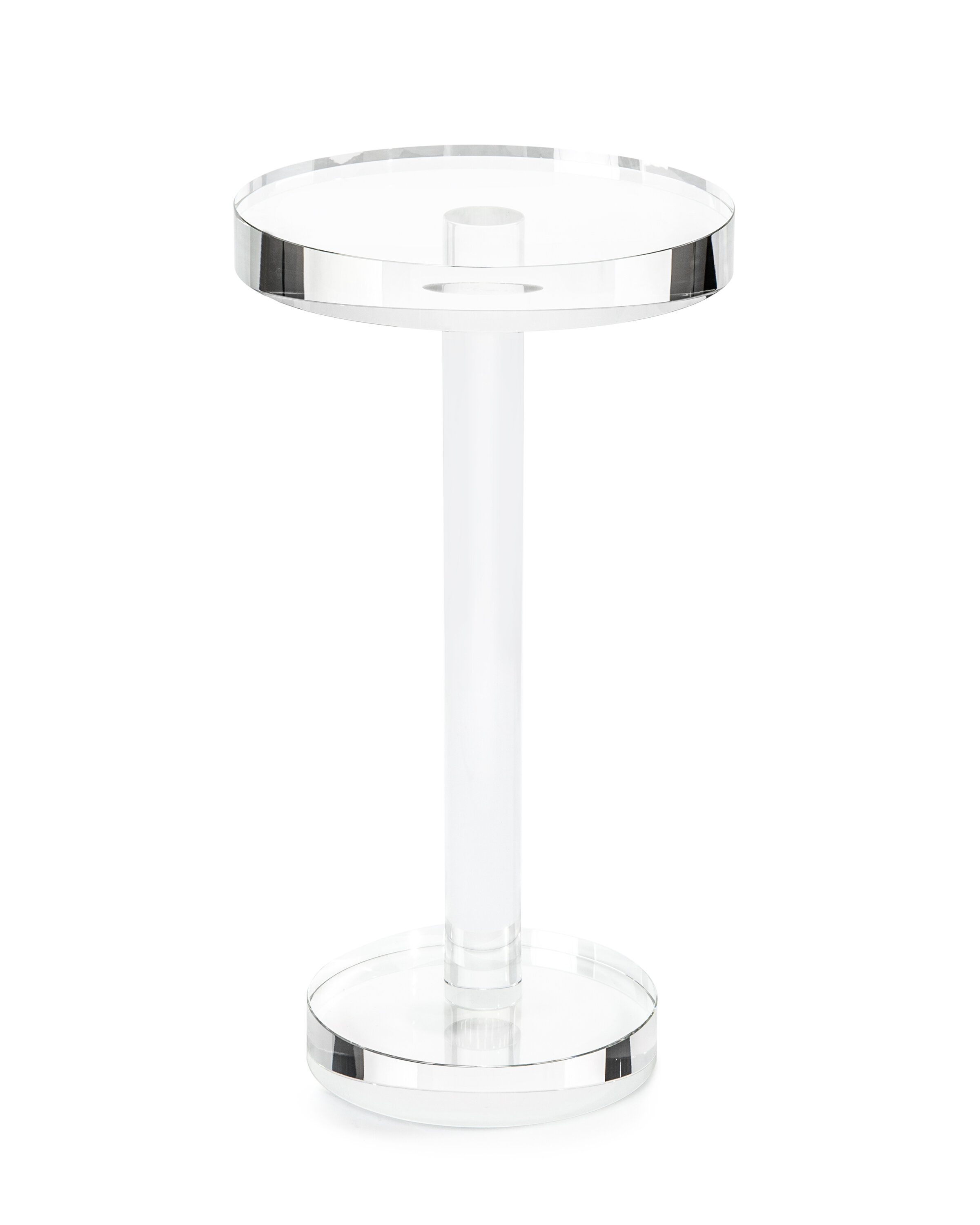 glass top pedestal end table