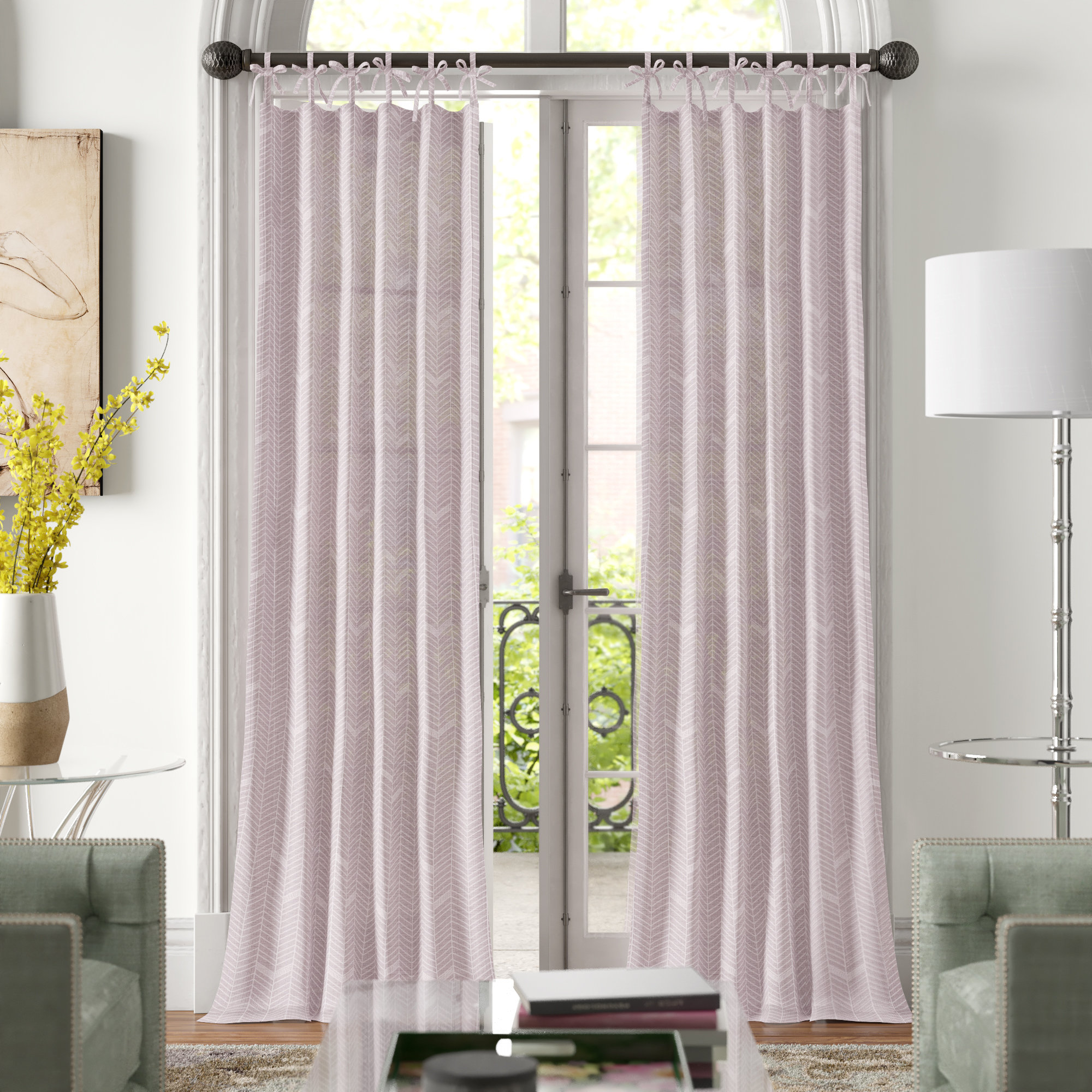 Riddick Tie Tops Synthetic Chevron Room Darkening Thermal Tab Top