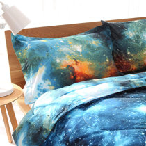 Elegant Home Multicolor Solar System with Planets Universe Galaxy Stars Design Coverlet Bedspread Quilt for Kids Teens Boys # Saturn Twin