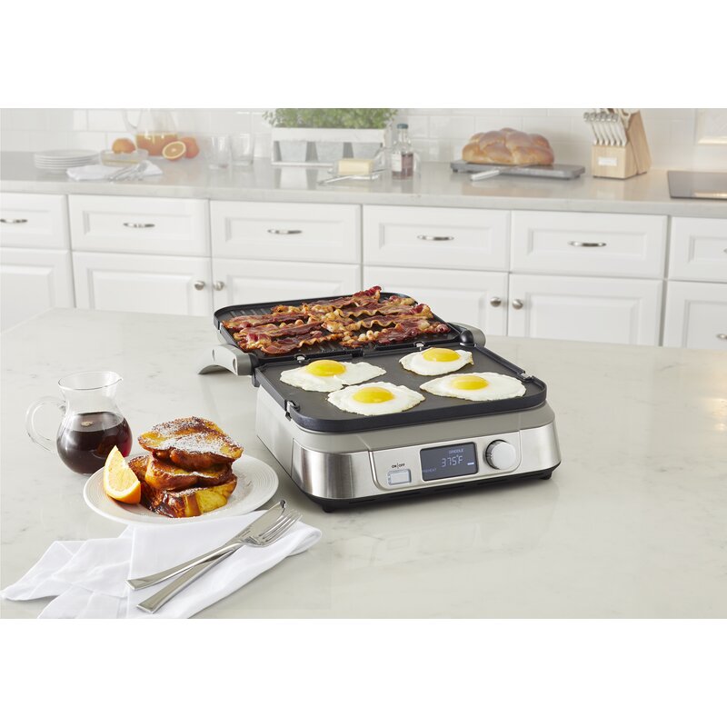 Hamilton Beach Electric Indoor Searing Grill, Removable Easy to Clean  Nonstick Ceramic Cooking Plate, 6-Serving, Extra-Large Drip Tray, Stainless  Steel, 25363 