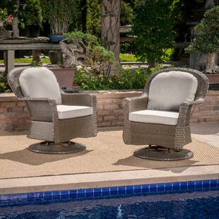 View Dearing Modern Outdoor Wicker Swivel Club Patio Chair with Cushions