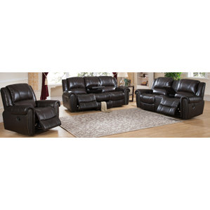 Charlotte 3 Piece Leather Living Room ..