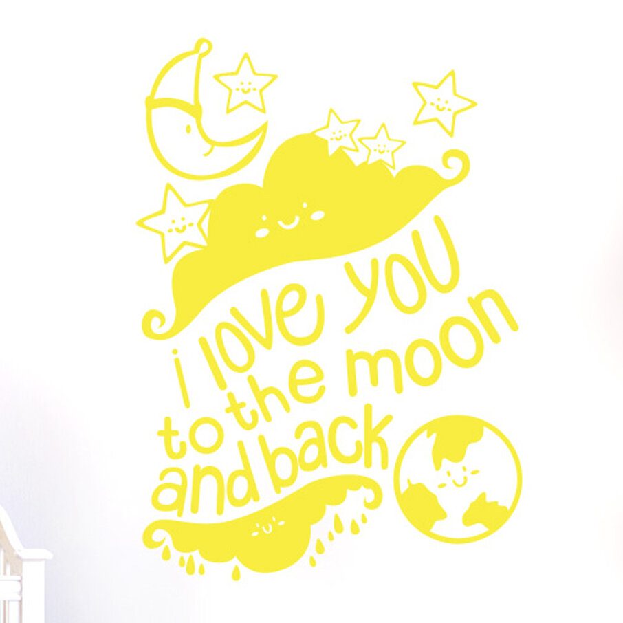 East Urban Home I Love You To The Moon And Back With Stars Wall Sticker Wayfair Co Uk