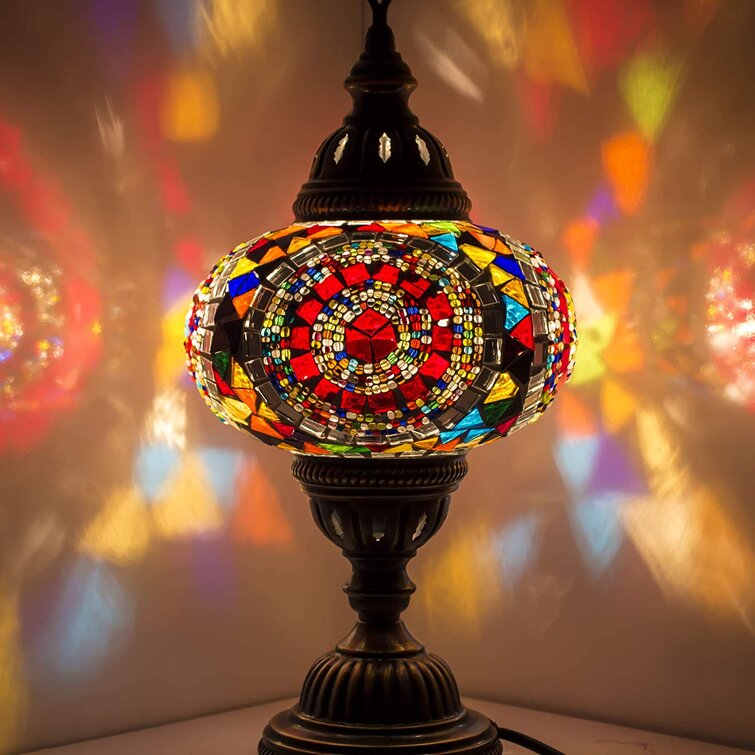 Handmade Turkish Mosaic Table Lamp Turkish Lamp Lighting for Bedroom and Livingroom Led Bulb with Gift Box Decorative Moroccan Lamp