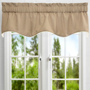 Carvalho Mini Check Textured Weave Duchess Filler Lined Curtain Valance