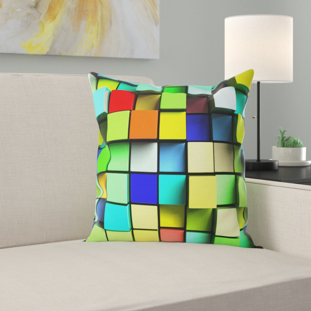 East Urban Home Designart Coloured 3d Cubes Wall Design