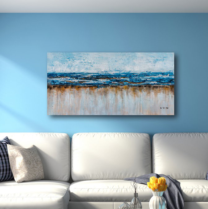 Wrought Studio Ocean Beach Oil Painting Print On Wrapped Canvas