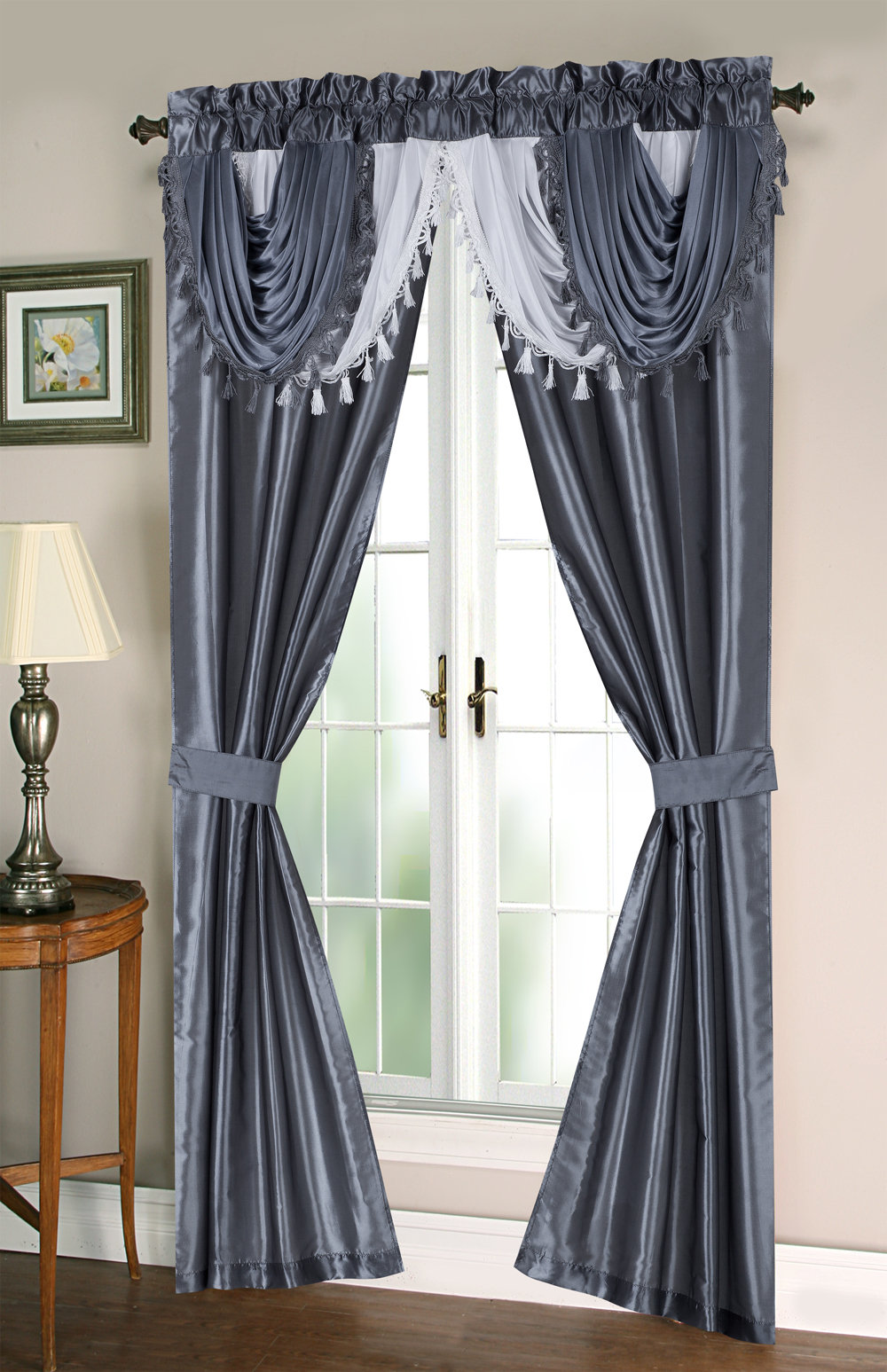 Dumont plete Taffeta Window in a Bag Set Solid Semi Sheer Thermal Grommet Curtain Panels dumont plete taffeta window in a bag set solid semi sheer thermal grommet curtain panels