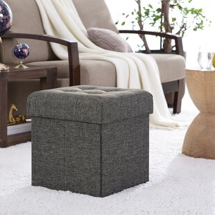 Sturdy Foldable Small Ottoman Foot Rest Grey Black CAMPMAX 15 High Linen Ottoman Cube with Storage Brown Brownx2-PU Leather 