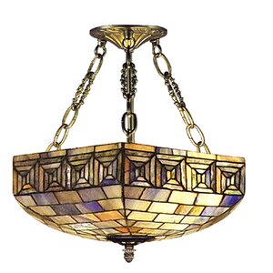 Greek Key 2-Light Semi Flush Mount