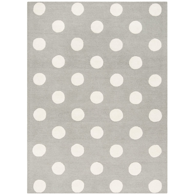 Mack Milo Brenner Polka Dots Handmade Tufted Wool Gray Ivory Area Rug Reviews Wayfair