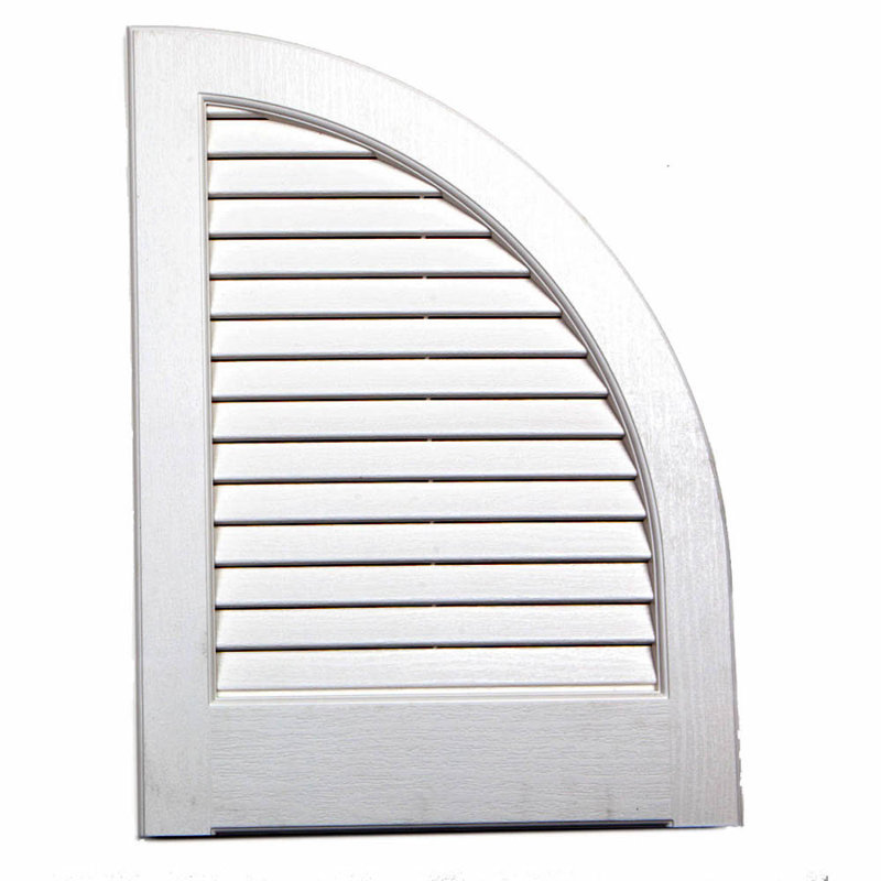 USA Exterior Vinyl Louvered Quarter Round Shutter Top Pair