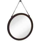 Round Mirror Leather Strap Wayfair